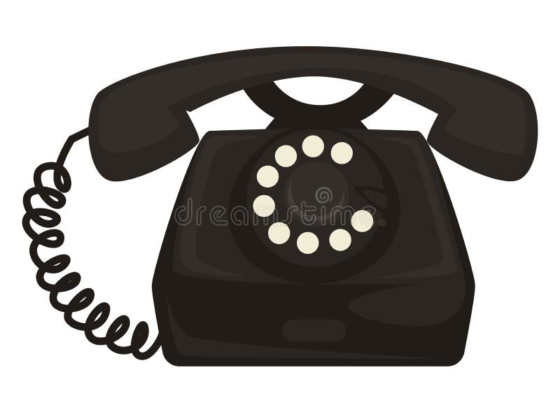 40s retro telephone with dial and receiver, vintage phone stock illustration 40s retro telephone with dial and receiver, vintage phone stock illustration