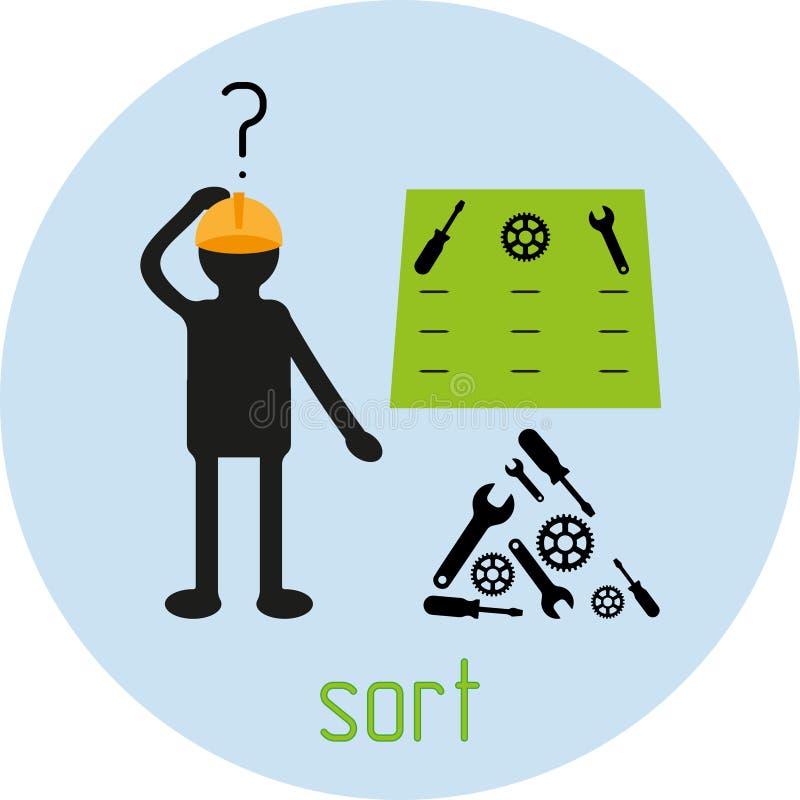 5s sort stock vector illustration of productivity technologies