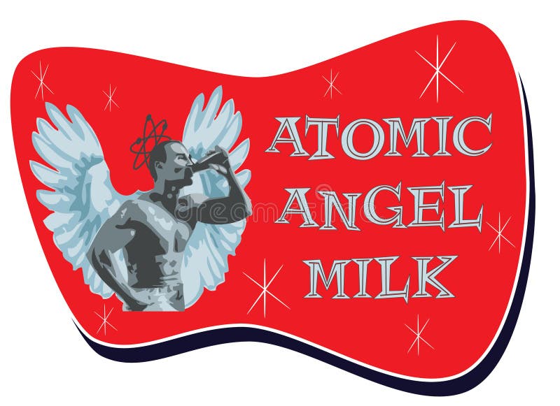 1950s stylu mleka logo ilustracji 1950s stylu mleka logo ilustracji