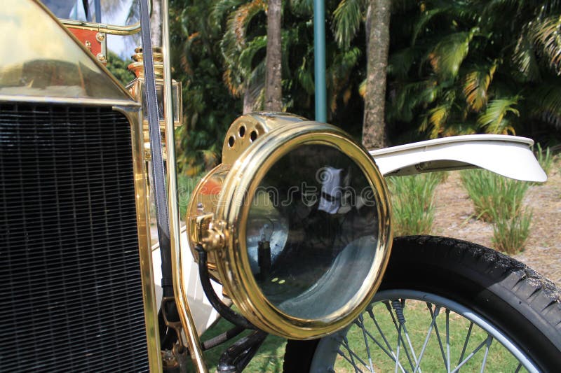 1910s Vintage American Car Gas Headlamp Editorial Photo - Image of