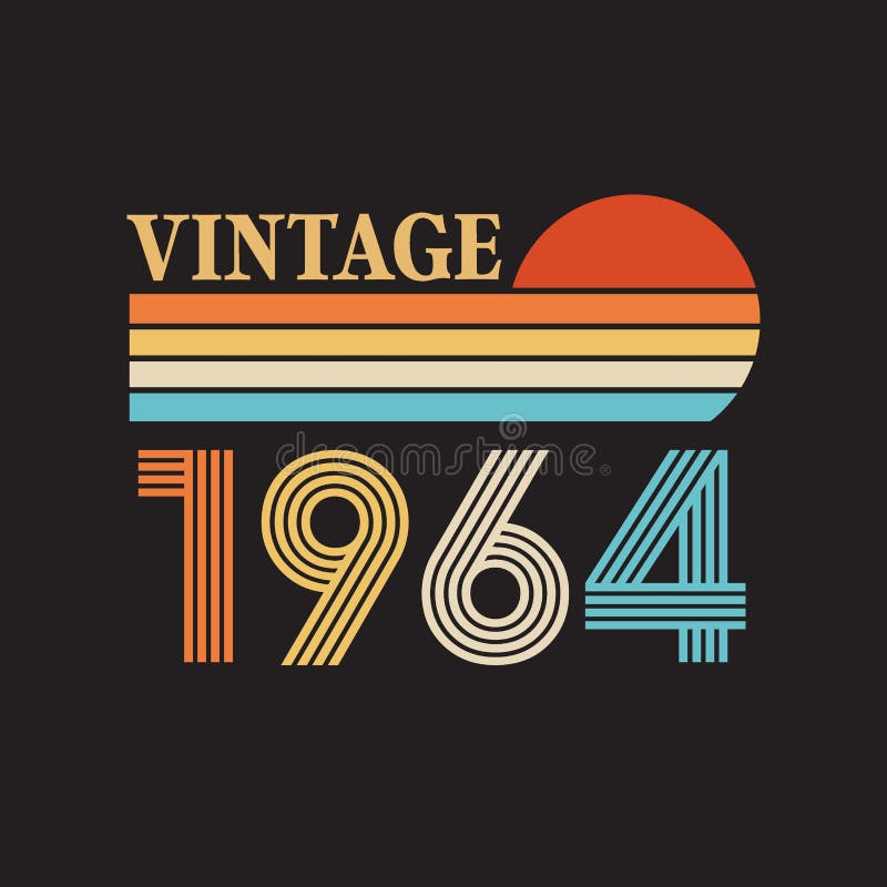 1964 Vintage T Shirt Design Vector, Vintage Design Stock Vector