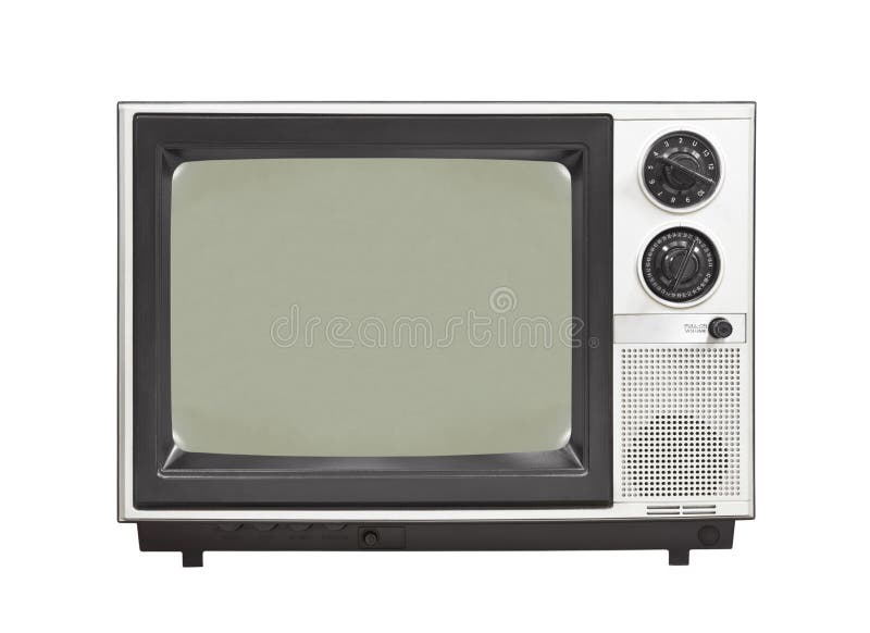 1980s Vintage Television Set Isolated