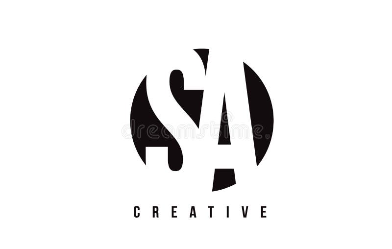 SA S en vit bokstav Logo Design med cirkelbakgrund