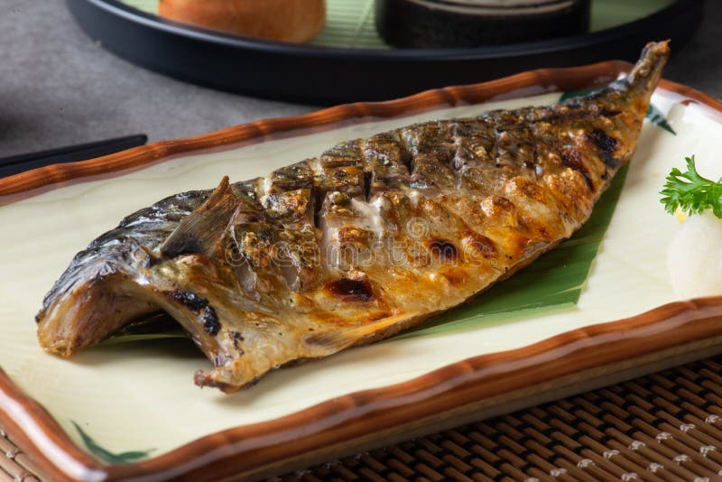 Saba fish grilled japanese food stock photography