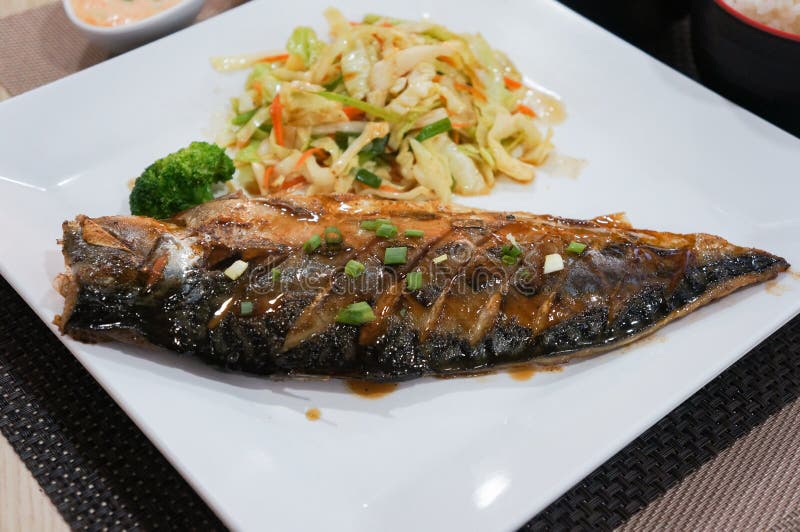 Saba Frish Fried by Japanese Style Stock Photo Image of meal, brown