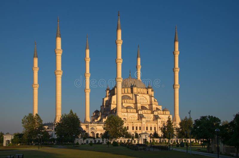 Sabancı Central Mosque at sunset stock image Sabancı Central Mosque at sunset stock image