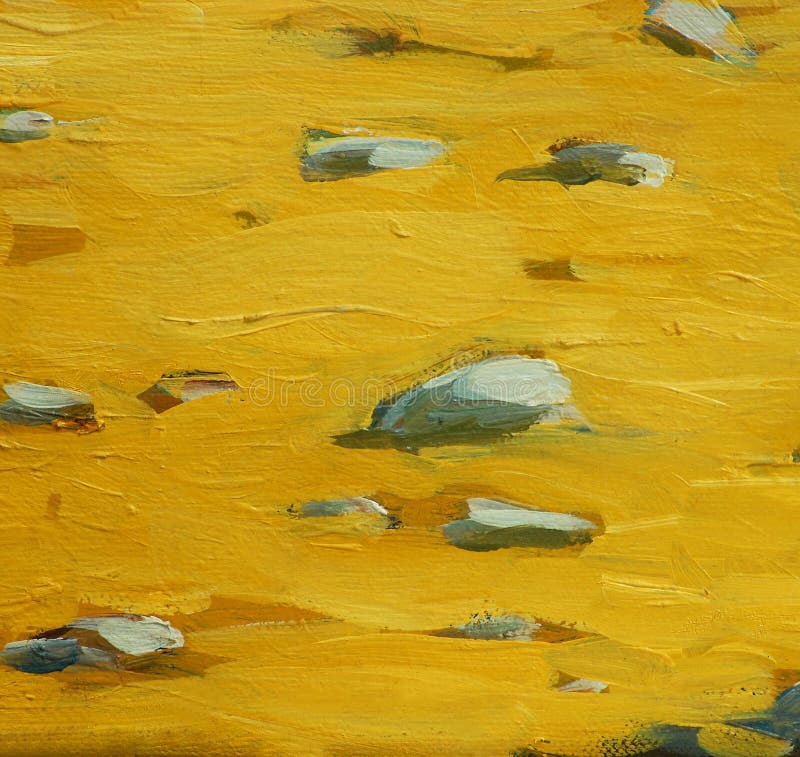 Sable d'or de plage sur la côte, peignant illustration stock Sable d'or de plage sur la côte, peignant illustration stock