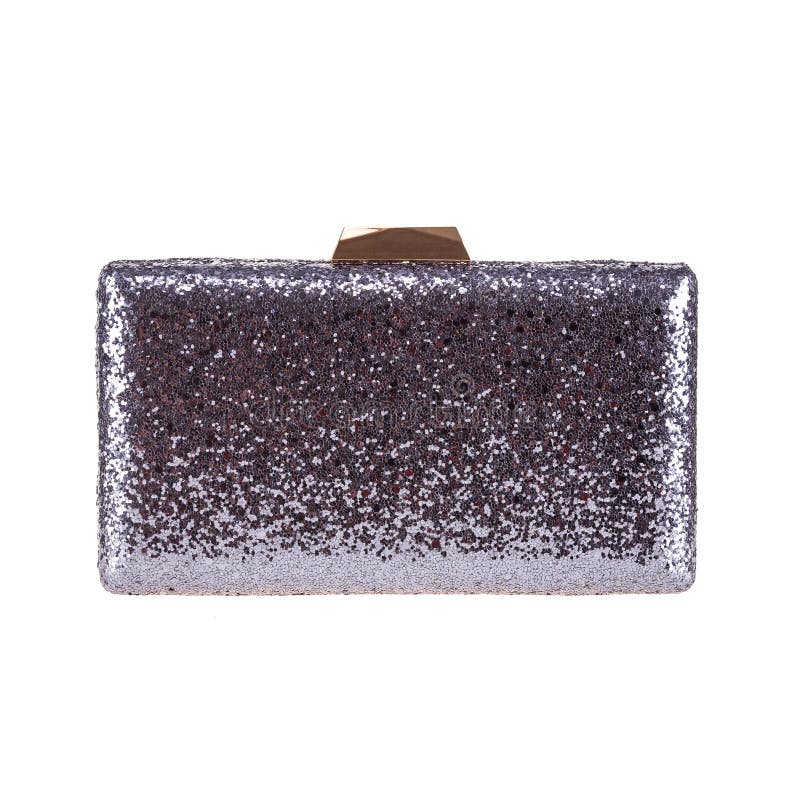 Sac d'embrayage bleu-foncé d'isolement photographie stock libre de droits