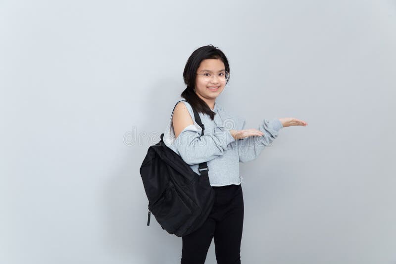 Sac d'école de filles de photos photos libres de droits