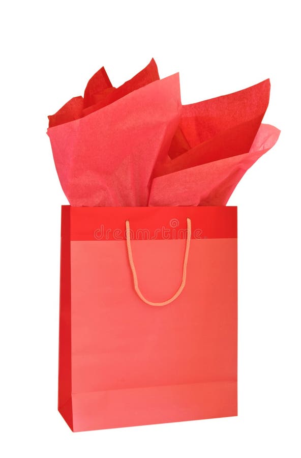 Sac rouge de cadeau photo stock Sac rouge de cadeau photo stock