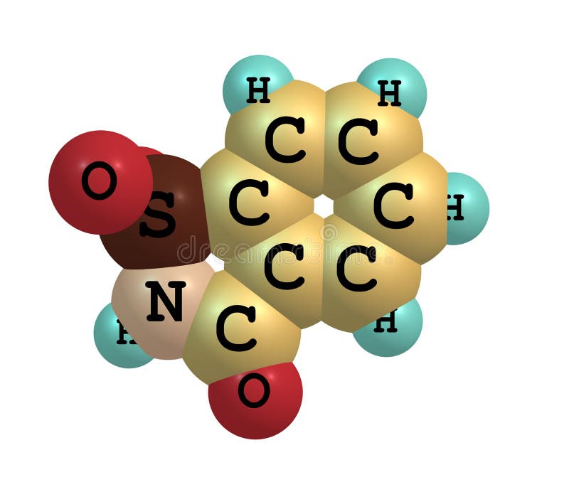 Saccharin Molecular Structure on White Background Stock Illustration Illustration of saccharin