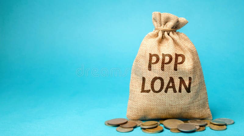 Sacchetto denaro con il programma di protezione del pagamento del prestito pppp. prestito destinato a fornire un incentivo diretto