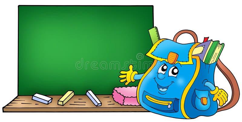Sacchetto di banco con la lavagna royalty illustrazione gratis Sacchetto di banco con la lavagna royalty illustrazione gratis