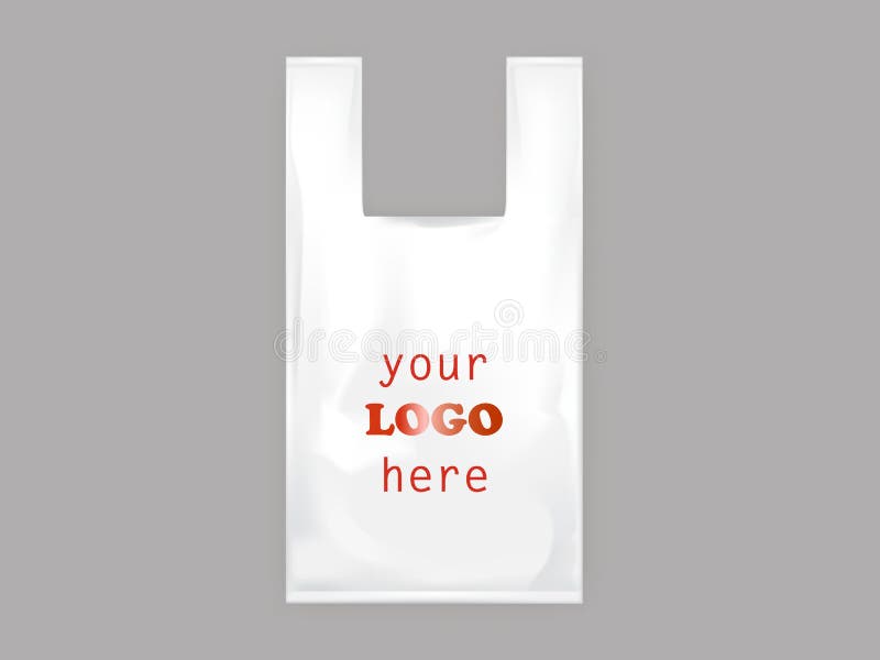 Sacchetto di plastica bianco realistico di vettore con le maniglie illustrazione vettoriale Sacchetto di plastica bianco realistico di vettore con le maniglie illustrazione vettoriale
