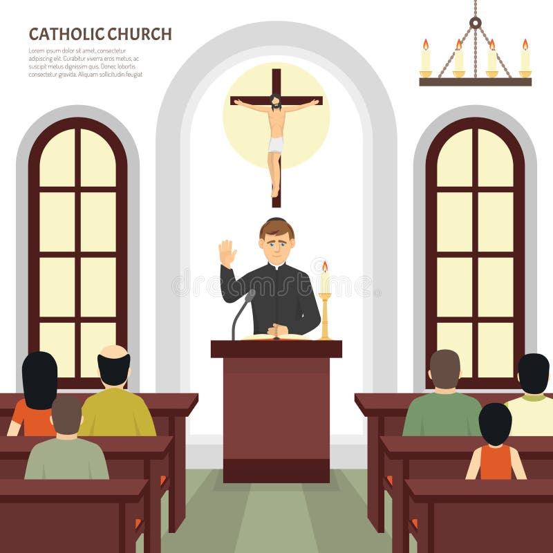 Sacerdote de la iglesia católica ilustración del vector Sacerdote de la iglesia católica ilustración del vector