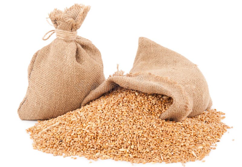 Sacks of wheat grains