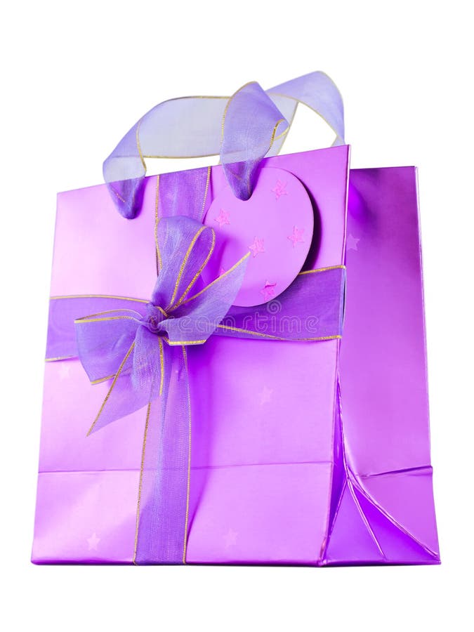 Saco de presente vazio, rosa brilhante imagem de stock