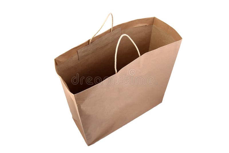 Saco de compras do papel de Brown fotografia de stock Saco de compras do papel de Brown fotografia de stock