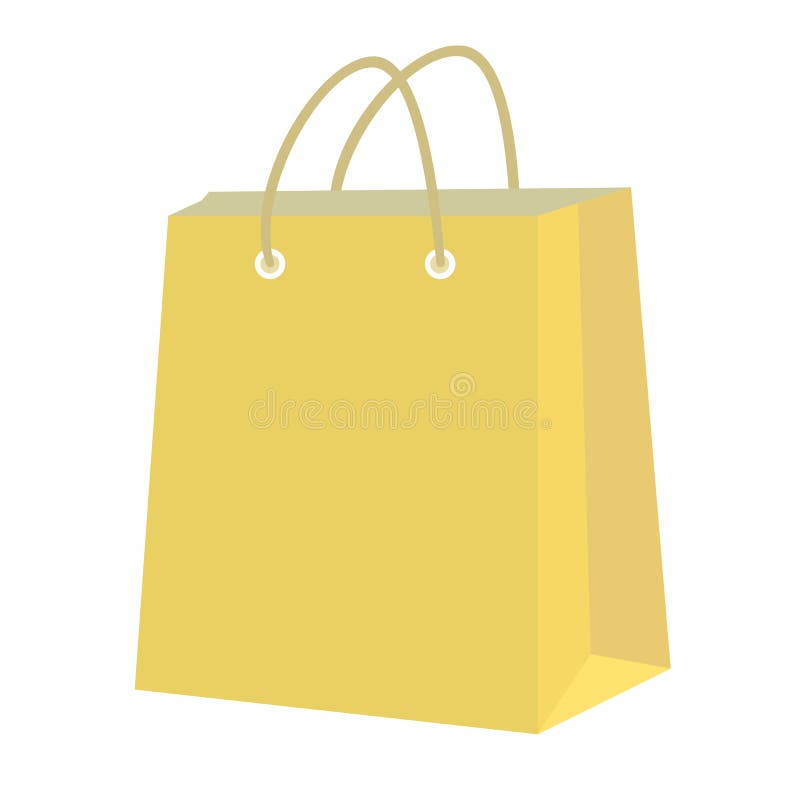 Saco de compras de papel castanho vazio com alças. loja on-line emmerce internet ordem de compras mercadoria conceito