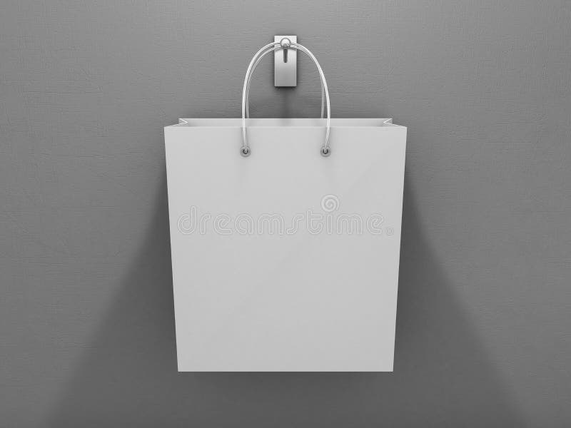 Saco de compras vazio para anunciar e marcar 3d ilustração stock Saco de compras vazio para anunciar e marcar 3d ilustração stock