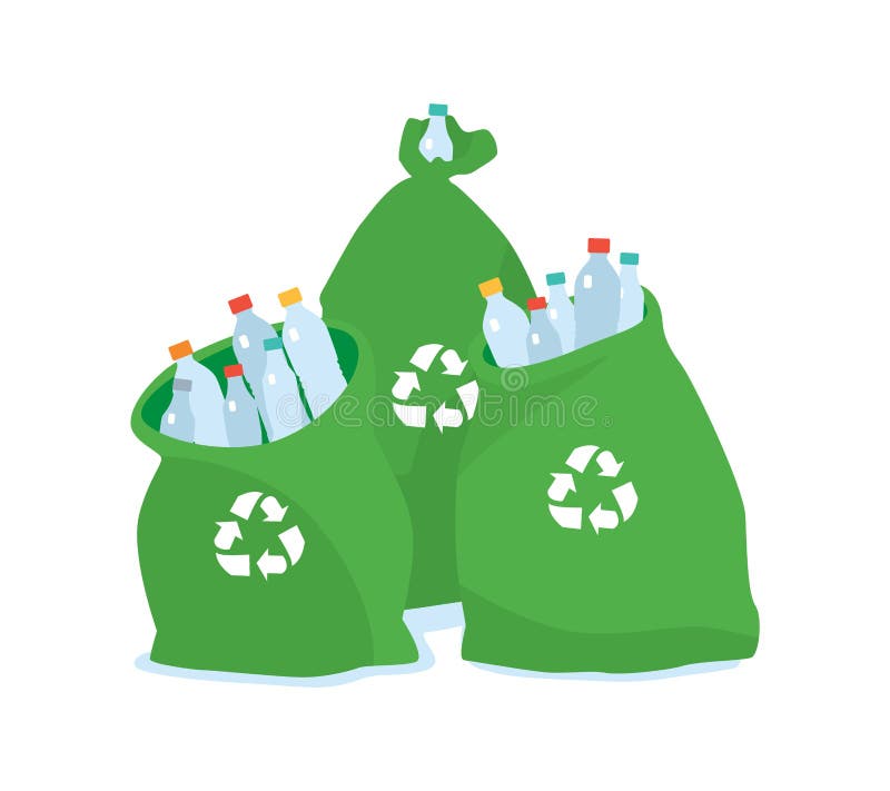 Saco de plástico amigável da ecologia para reciclar Cidade da limpeza Desperdício do agregado familiar ilustração royalty free Saco de plástico amigável da ecologia para reciclar Cidade da limpeza Desperdício do agregado familiar ilustração royalty free