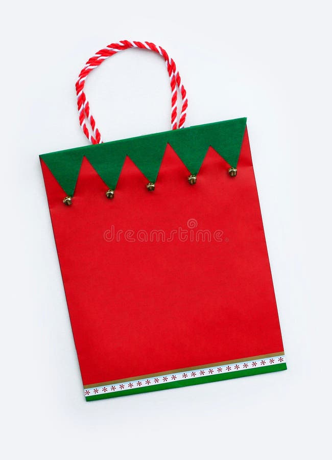 Saco festivo do presente de feriado do Natal fotos de stock royalty free Saco festivo do presente de feriado do Natal fotos de stock royalty free