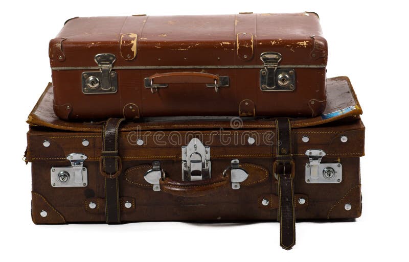 Vintage travel bags. Set of old suitcases. Vintage travel bags. Set of old suitcases.