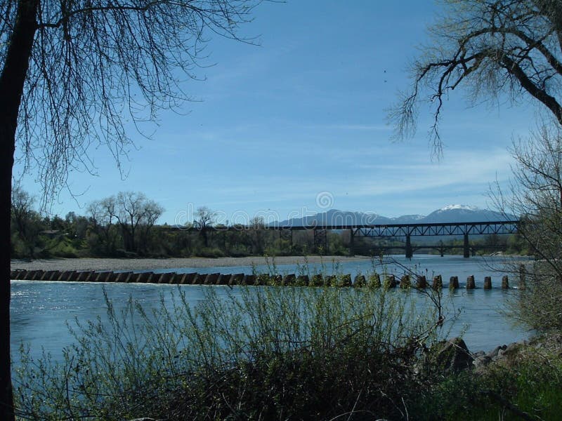 Download Sacramento River stock image. Image of river, clouds, branches - 112585