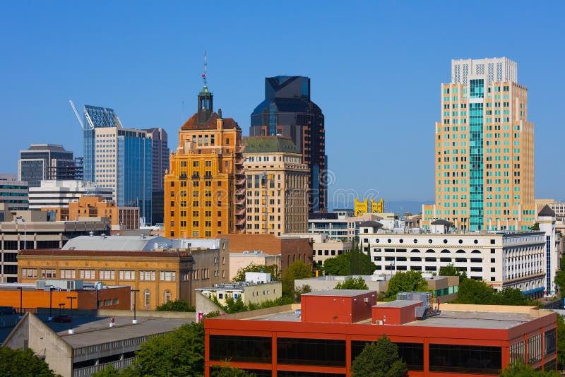 Sacramento skyline royalty free stock photography