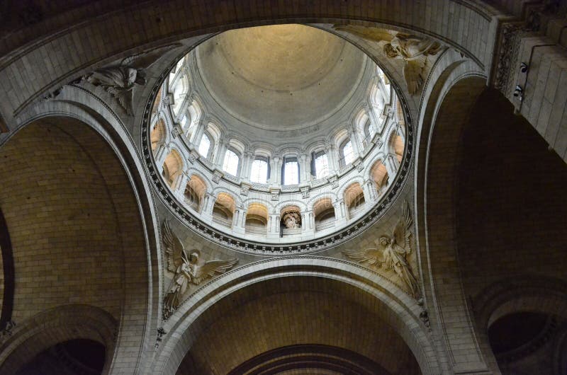 Sacre Coeur, Montmatre Paris France. Facade details.