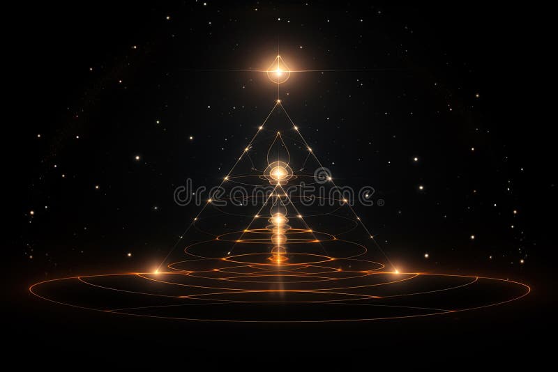 Sacred geometry. Graphic linear triangle. The crossed triangles. Sacred symbol of Vikings. Generative AI vector illustration