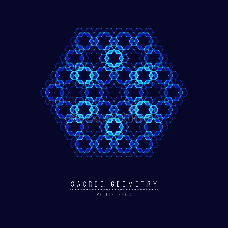 Sacred geometry line vector element flower of life . Vector illustration .