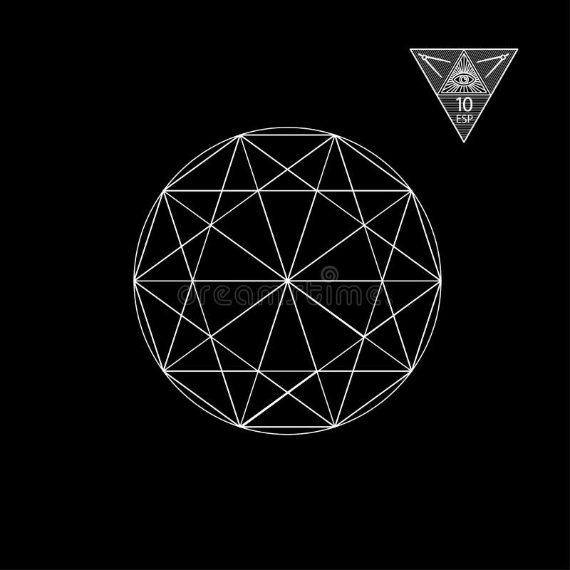 Sacred Geometry. Vector Illustration Isolated on White. Sacred Geometry Stock Vector