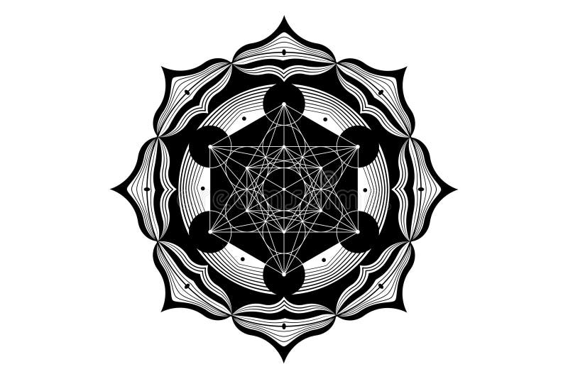 Sacred Mandala of Metatrons Cube, Mystical Flower of Life. Sacred ...