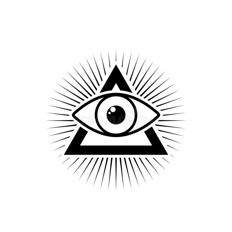Sacred Masonic Symbol. All Seeing Eye, the Third Eye Isolated on White  Background Stock Vector - Illustration of amulet, concept: 186325115