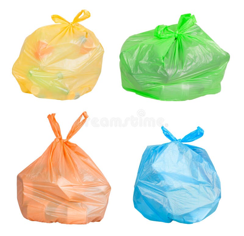 Sacs avec des déchets assortis pour la réutilisation images libres de droits Sacs avec des déchets assortis pour la réutilisation images libres de droits