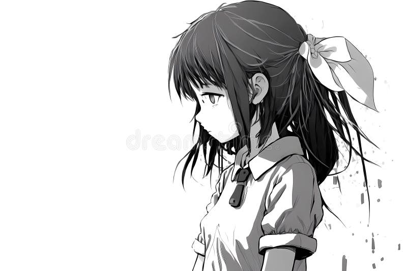𝐀𝐍𝐈𝐌𝐄 𝐈𝐂𝐎𝐍  Gothic anime girl, Anime monochrome, Emo