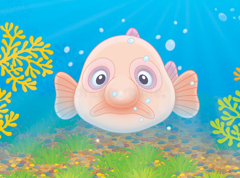 Blobfish fish underwater lush nature por generative ai