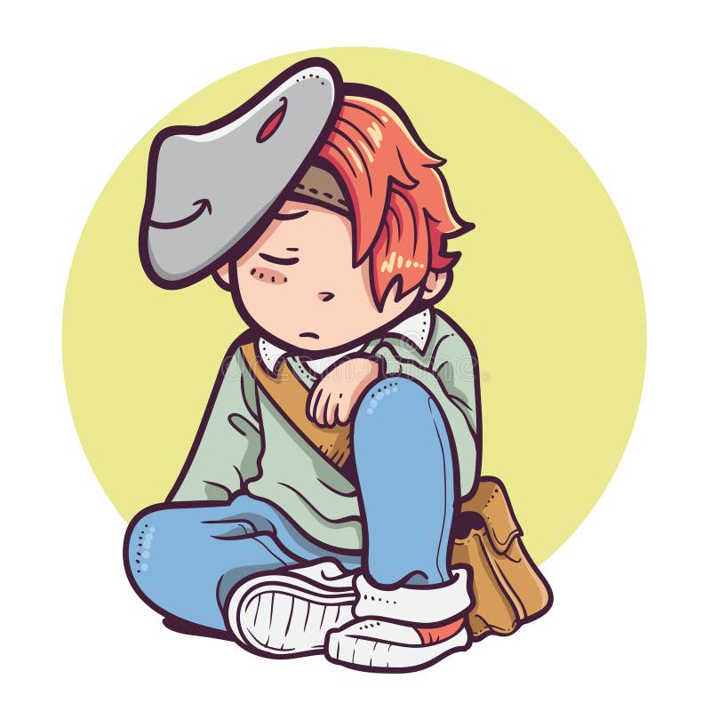 Sad boy sitting stock illustration. Illustration of sitting - 125396005 Sad boy sitting stock illustration. Illustration of sitting - 125396005