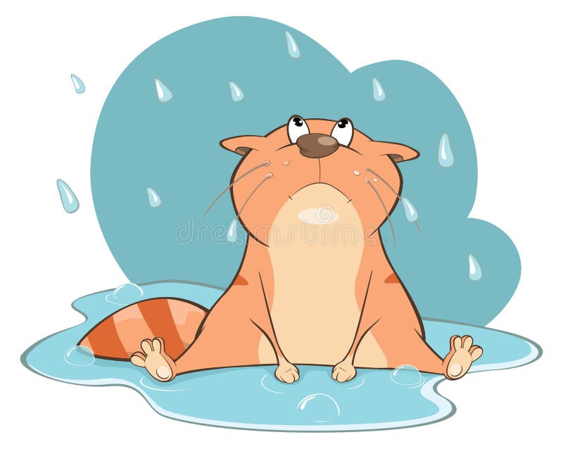 Sad Cat in the Rain. Cartoon Character. Illustration Stock Vector - Illustration of rain, character: 98190599 Sad Cat in the Rain. Cartoon Character. Illustration Stock Vector - Illustration of rain, character: 98190599