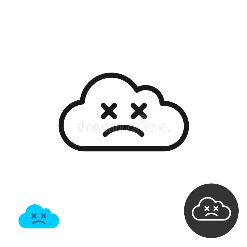 Scared Face Meme icon in Cloud Style