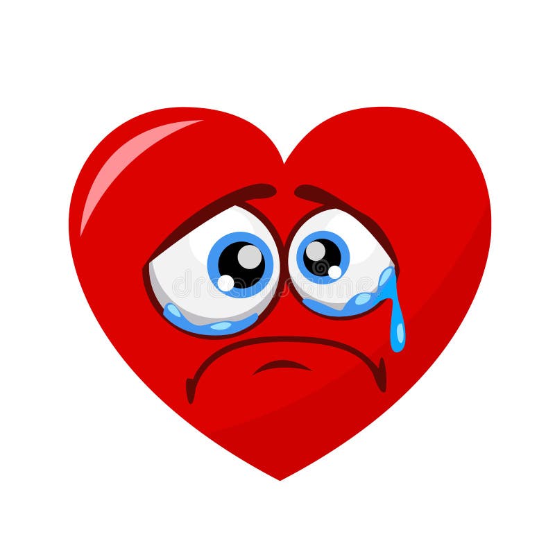 Sad And Crying Cartoon Heart Isolated On White Background Stock Vector Illustration Of Concept Character Sad And Crying Cartoon Heart Isolated On White Background Stock Vector Illustration Of Concept Character