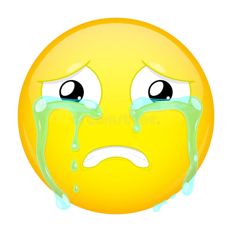 Sad Crying Emoji Bad Emotion Weeping Emoticon Vector 