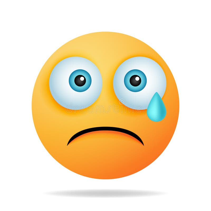 Sad Emoji a Yellow Face with a Crying Expression. the Concept of
