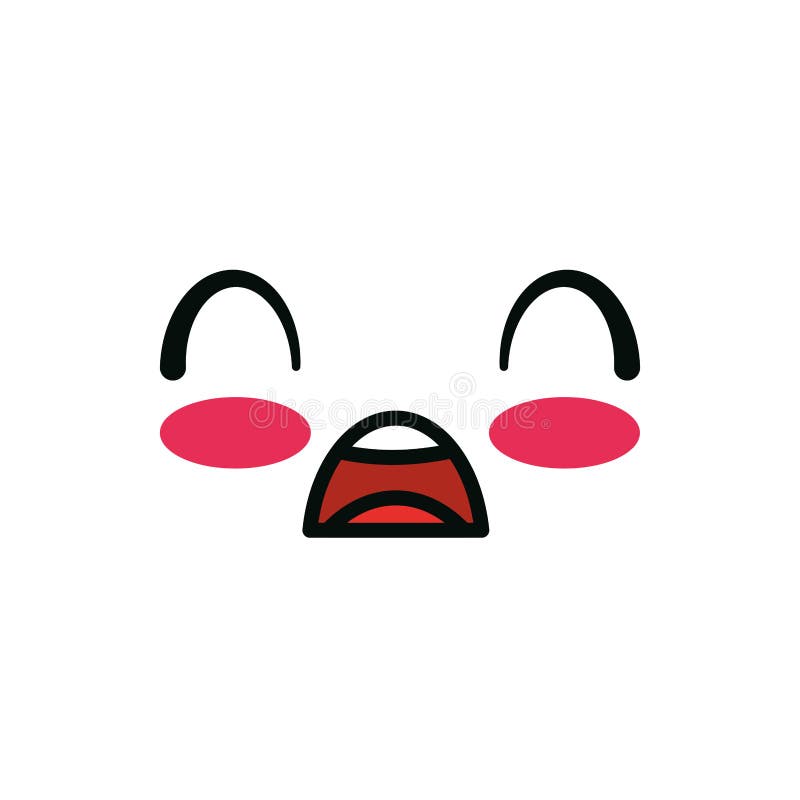 Isolated Kawaii Scared Face Cartoon Vector Design Stock Vector