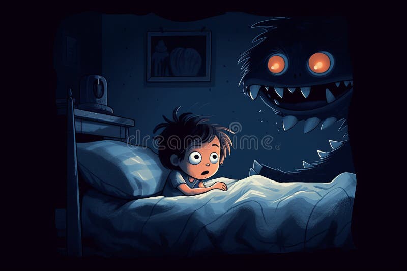 A nightmare with a monster in a child's room. Generative AI ilustração do  Stock