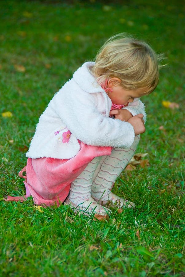 Sad little girl royalty free stock photo