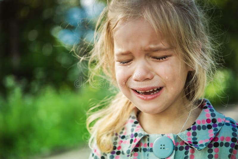 Beautiful Crying Little Girl in Red Stock Image Image of leisure, isolated 30918323