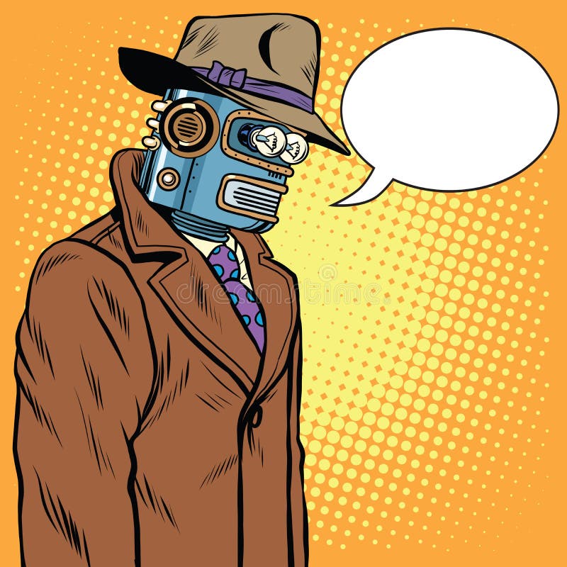 Sad lonely robot stock illustration