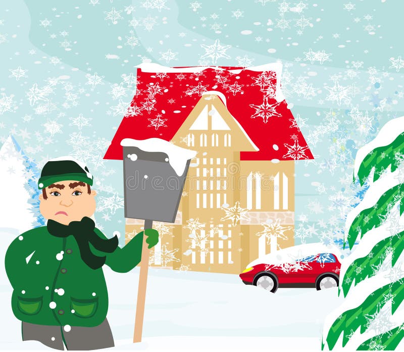 man shoveling snow clip art